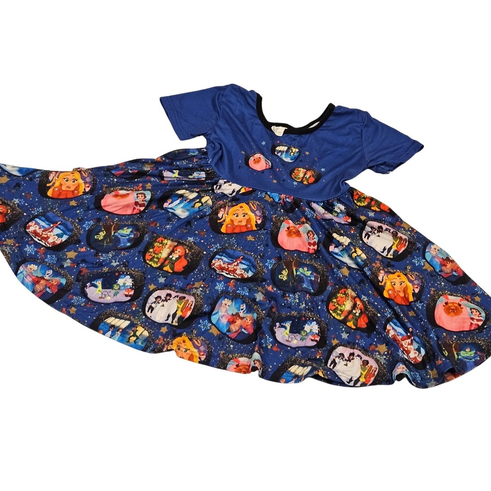 Disney Holiday‎ Movies/Princess/Characters Blue twirl dress  size 7/8 - Picture 2 of 4